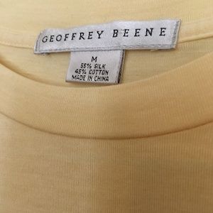 Geoffrey Beene men’s silk & cotton Short Sleeve creamy yellow tee t-shirt  sz M